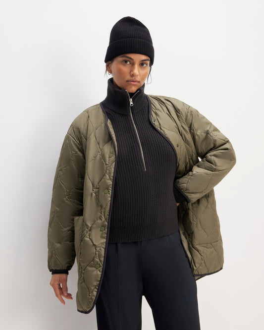 The Cashmere Fine Rib Beanie | Black