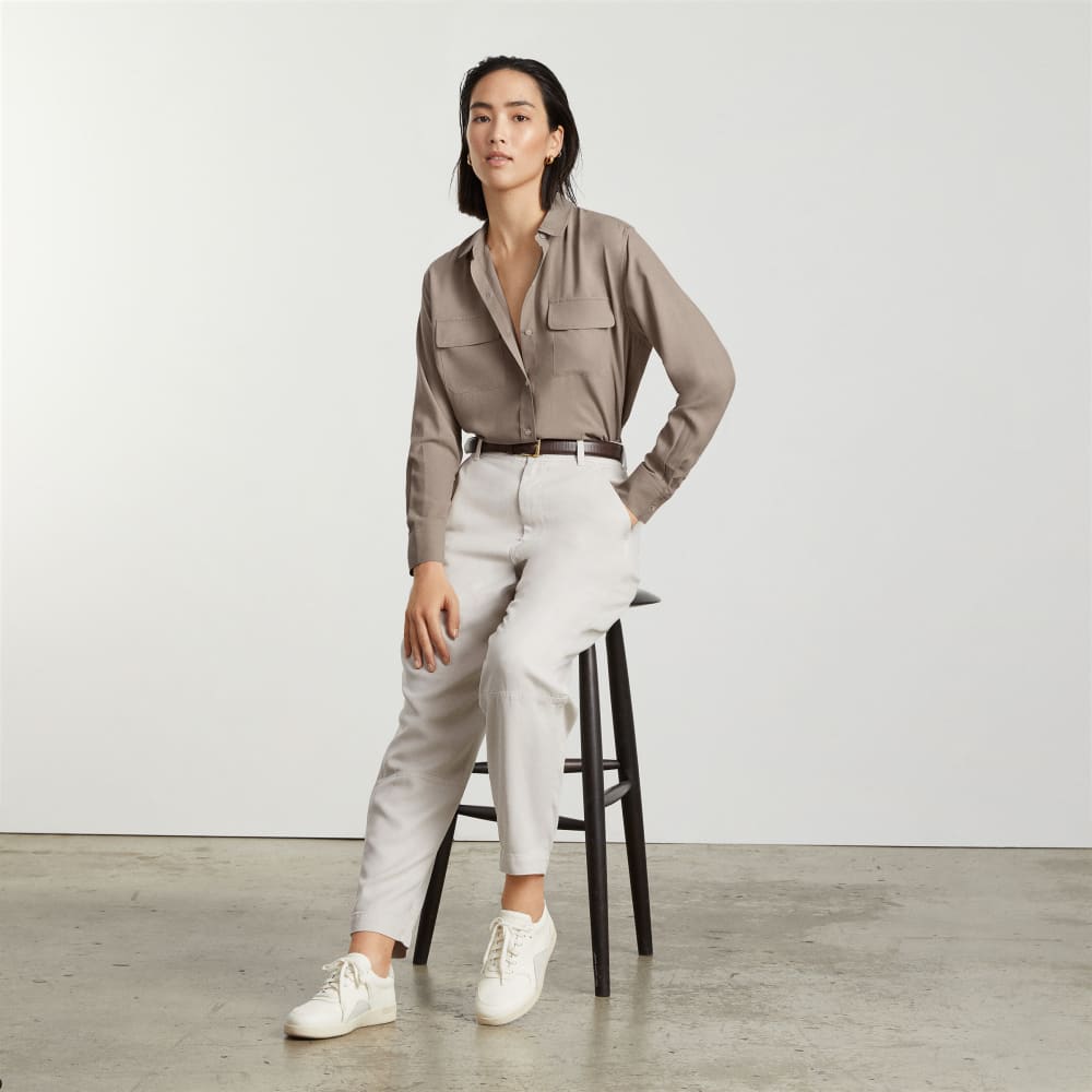 The Washable Silk Relaxed Shirt | Burnt Sugar