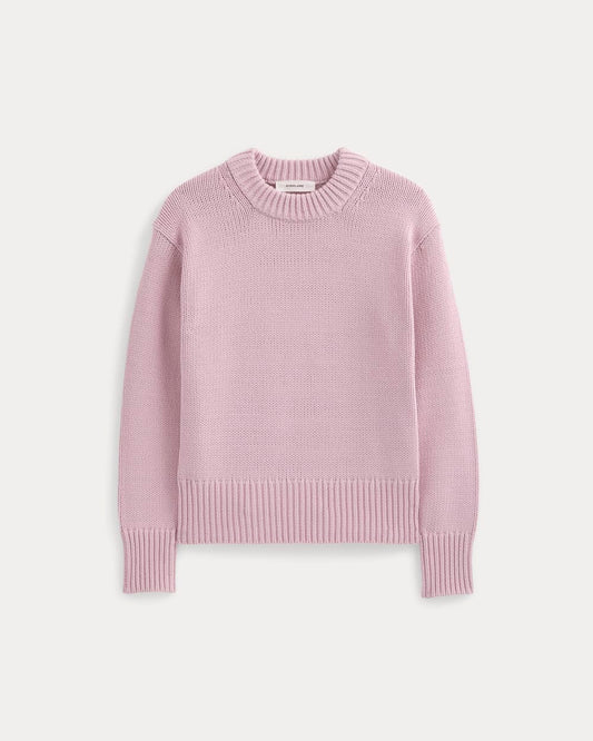Oversized Cocoon Crew in Elevated Cotton | Burnished Lilac