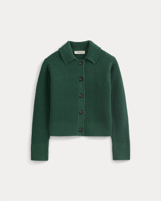 Shrunken Cardigan in Everyday Cotton | Hunter Green