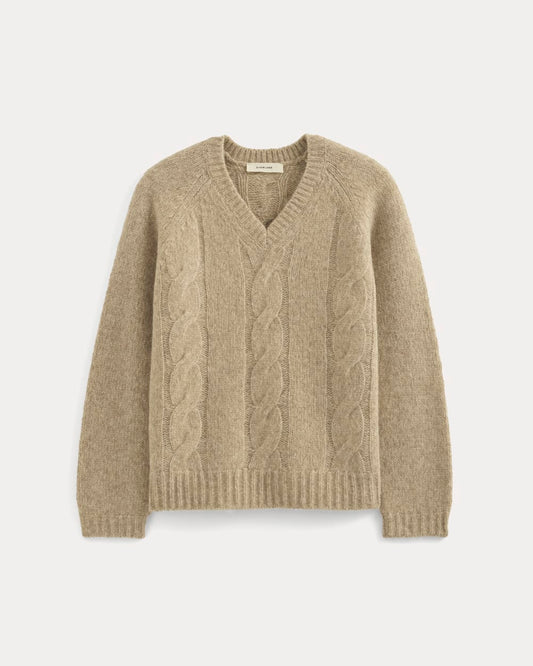 Cloud Cable V-Neck Sweater | Heathered Oatmeal