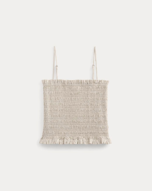 Gauze Smocked Cami | Birch