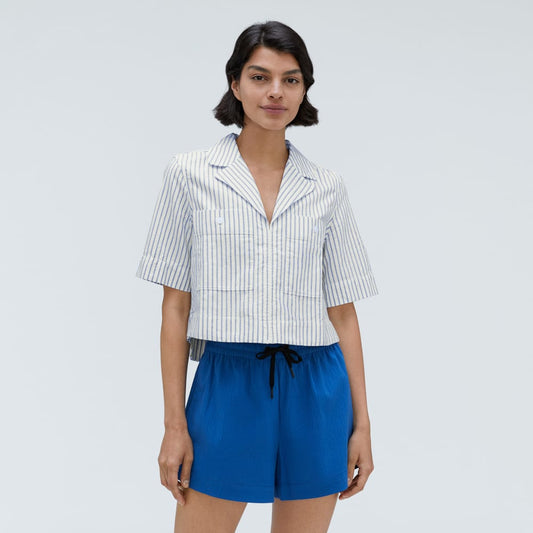 The Oxford Popover | Deep Blue / Canvas