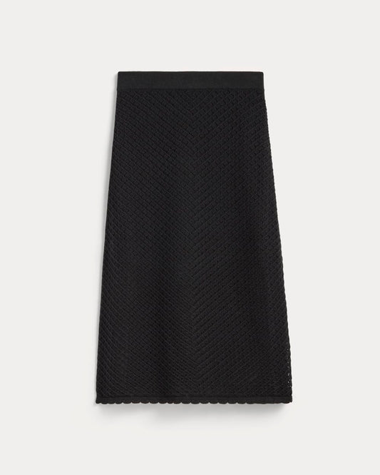 The Lace Knit Skirt | Black