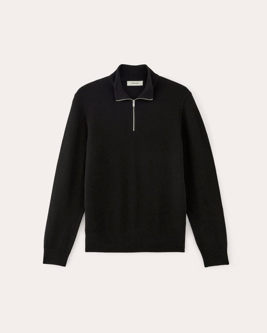 The Quarter-Zip in Cashmere | Black