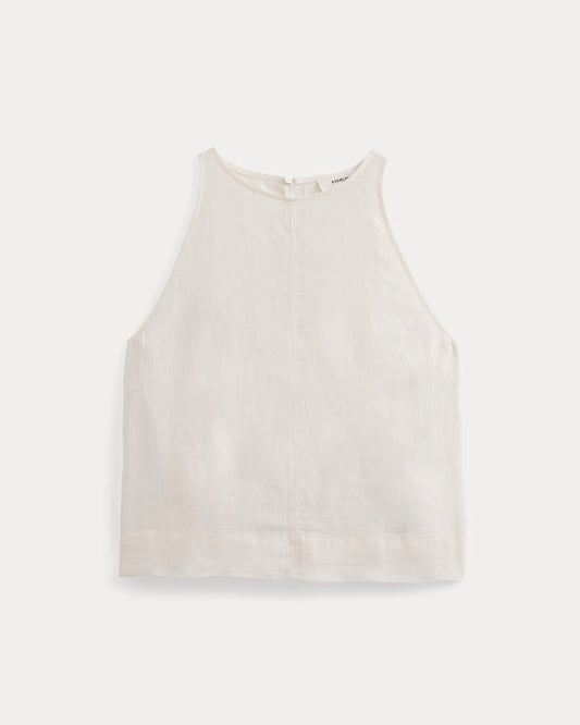 The Linen High-Neck Tank | Bone