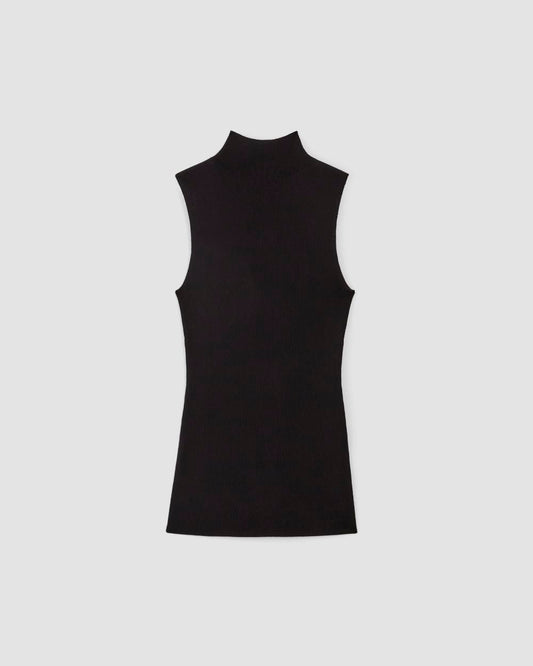 The Viscose Mock Neck Top | Black