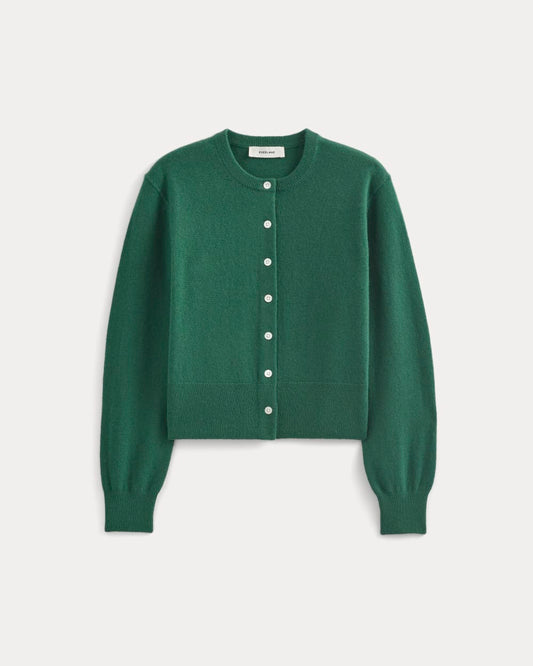 Cashmere Cropped Cardigan | Hunter Green
