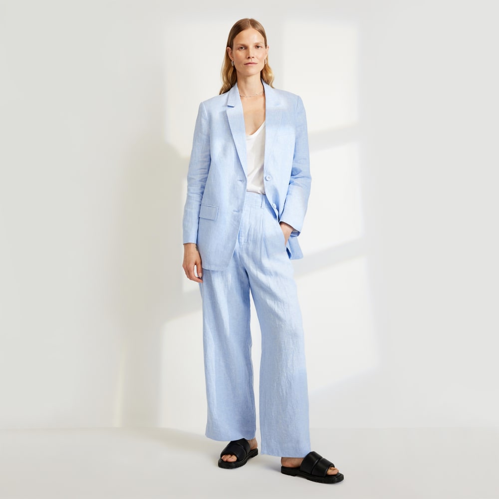 The Linen Way-High® Drape Pant | Light Blue