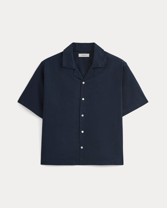Cropped Resort Shirt | Navy
