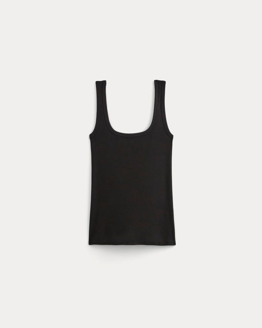 The Luxe Rib Square-Neck Tank | Black