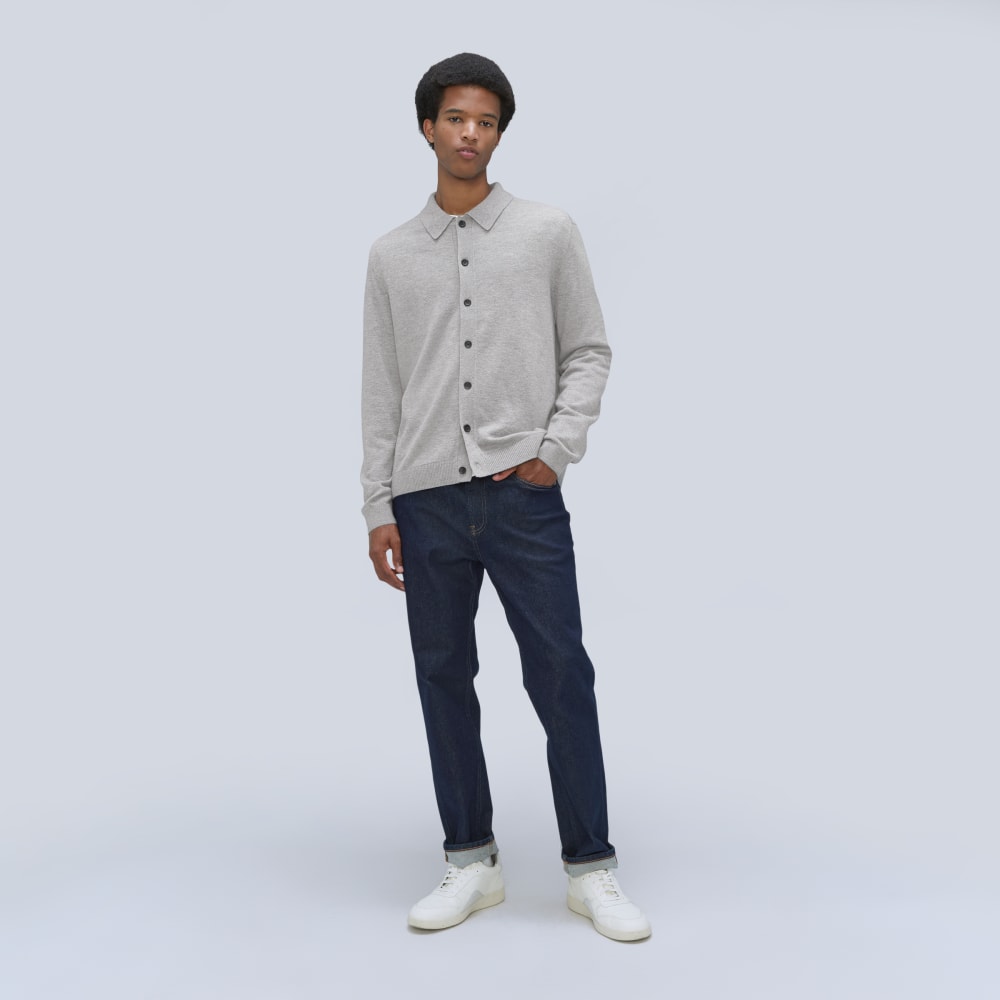 The Merino-Blend Sweater Polo | Heathered Grey