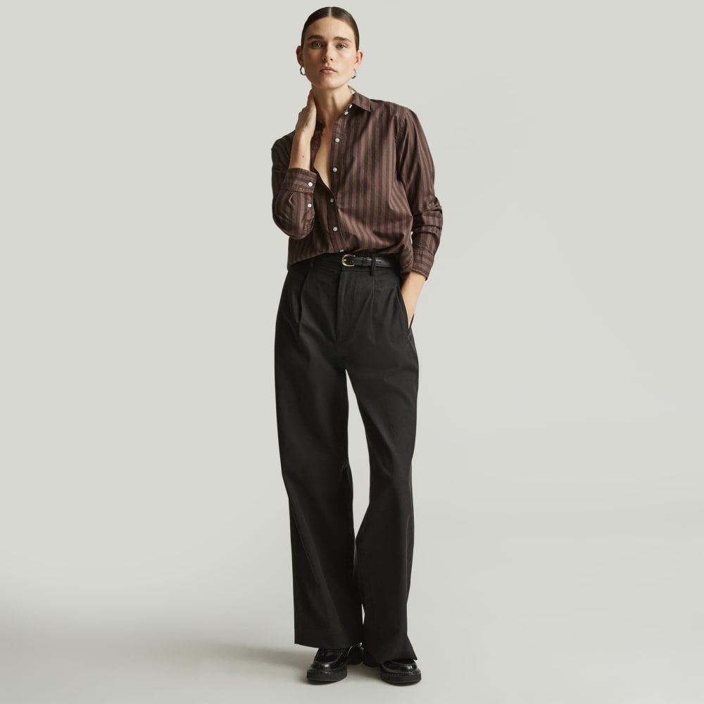 The Must-Have Shirt in Silky Cotton | Chocolate Brown / Black