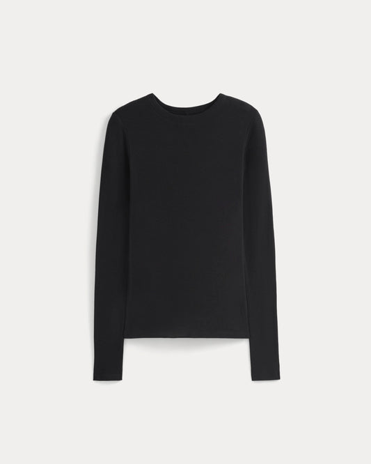 Tissue Long-Sleeve Crew | Black