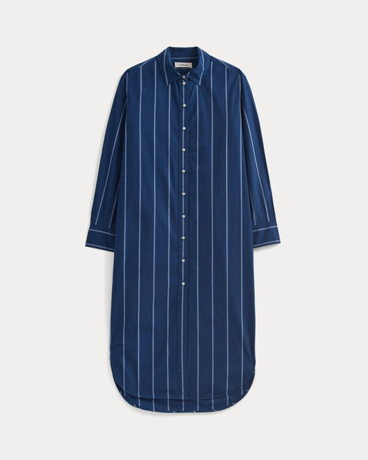 Midi Shirtdress in Ultrasoft Cotton | Estate Blue/Open Air/White
