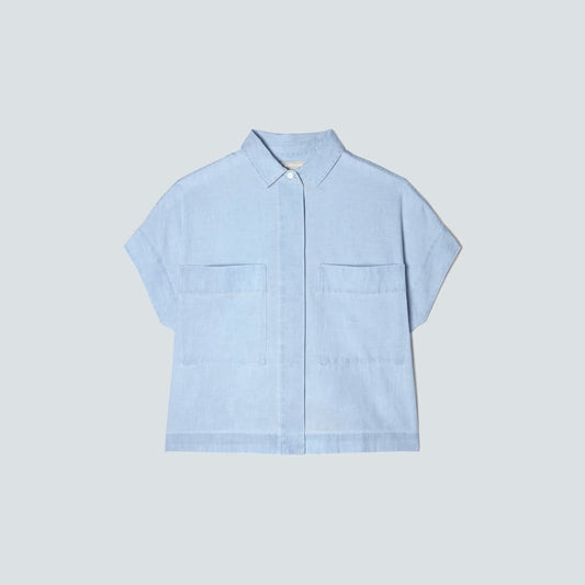 The Short-Sleeve Box Shirt | Icy Blue