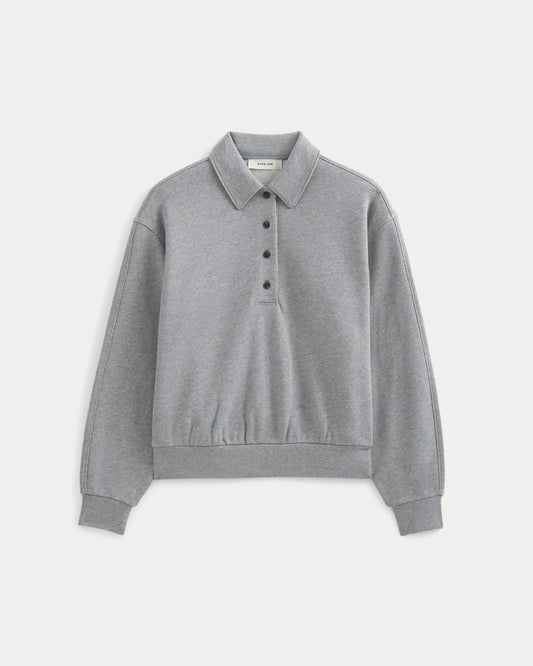 Lightweight Terry Polo Sweatshirt | Vintage Heather Grey