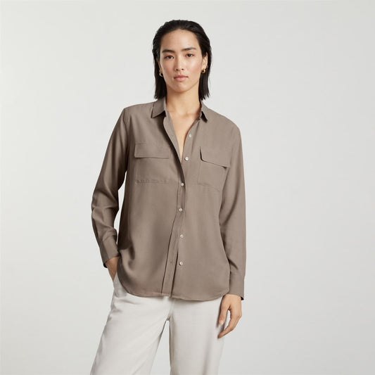 The Washable Silk Relaxed Shirt | Burnt Sugar