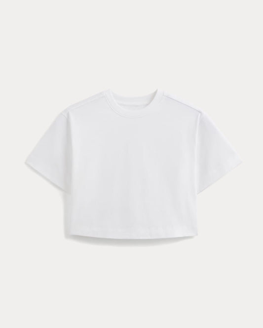 Forever Jersey Cropped Tee | White
