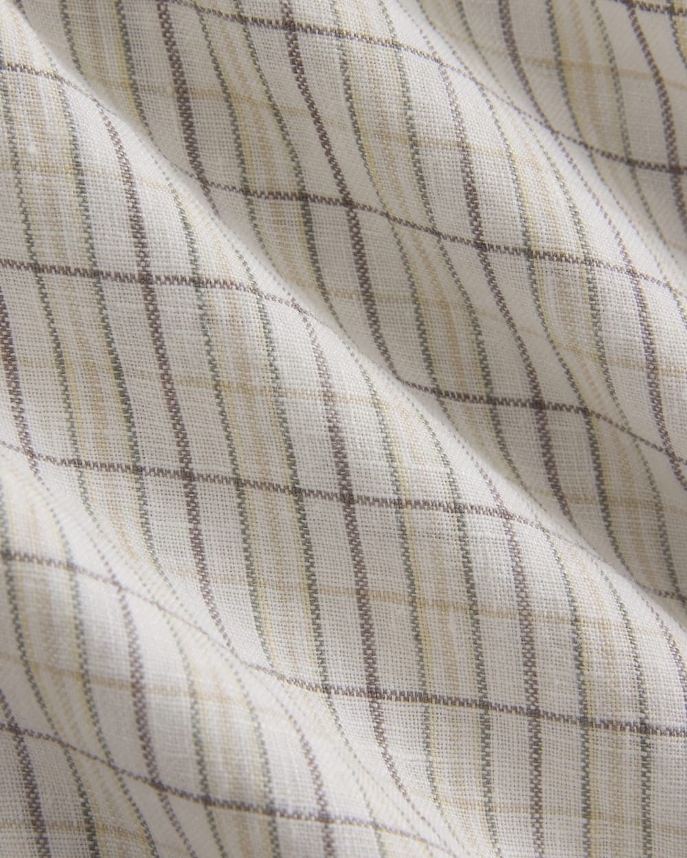 The Classic Short-Sleeve Shirt in Linen | Bone Plaid