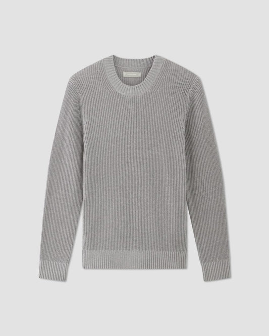 The No-Sweat Ribbed Crew | Heathered Grey