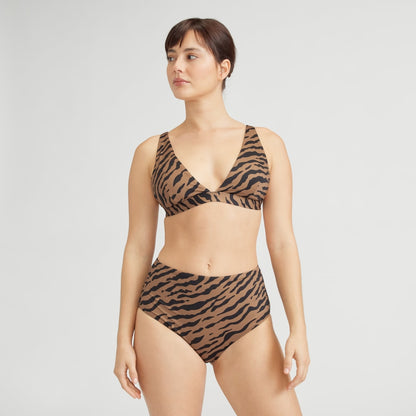 The ReNew Plunge Triangle Top | Tiger Stripe Toasted Coconut