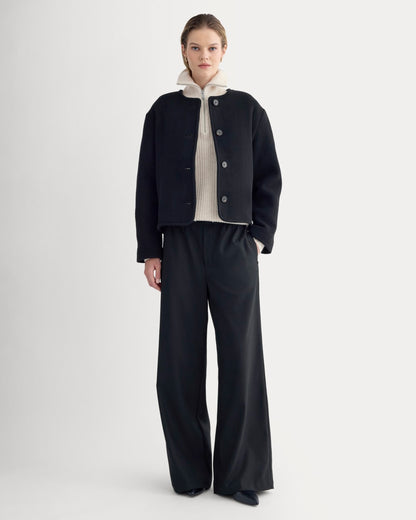 The Cocoon Coat in Wool | Black