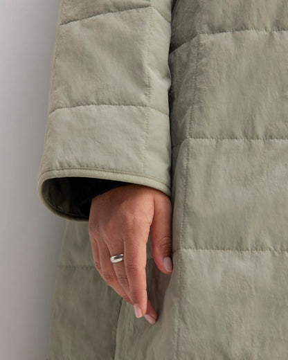 The ReNew Quilted Long Liner | Sage Green