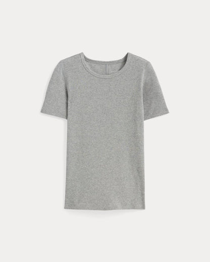 The Luxe Rib Crew | Heathered Grey