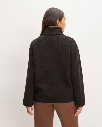 The ReNew Fleece Oversized Half-Zip | Black