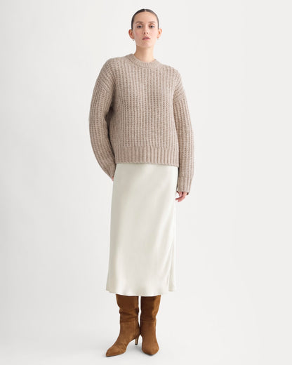 Waffle Sweater in Cloud | Heathered Oatmeal