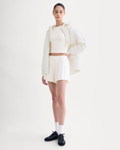 Lounge Rib Cropped Shirt | Bone