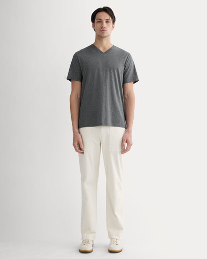 The Essential Organic V-Neck Tee | Heathered Charcoal