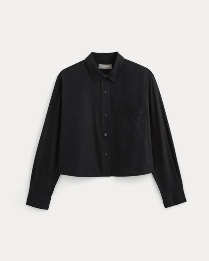 The Way-Short Shirt in Silky Cotton | Black