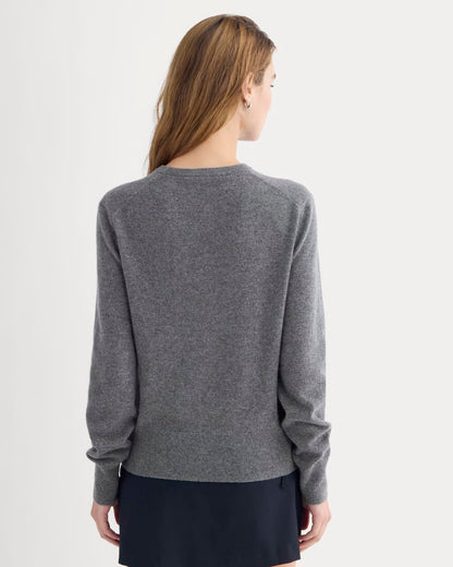 Cashmere Slim Crew Sweater | Heather Charcoal