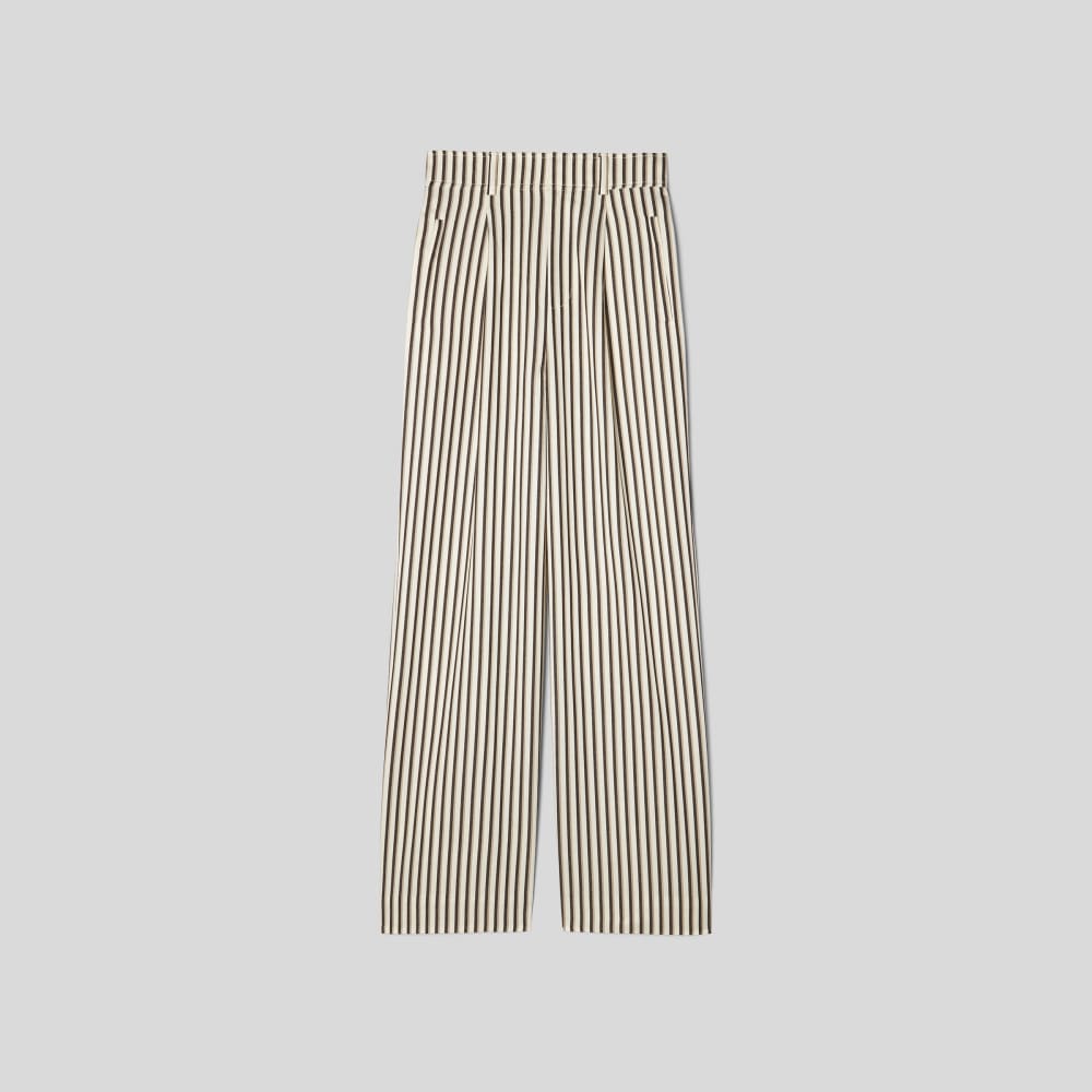 The Draper Pleated Pant in Buttersmooth | Ombre Stripe | 30" Inseam