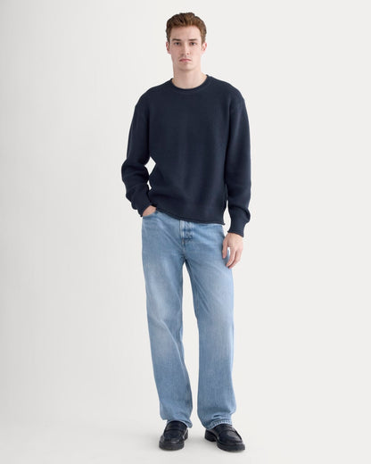 Waffle Rollneck Crew in Everyday Cotton | Navy