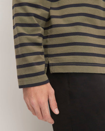 The Premium-Weight Long-Sleeve Mariner Tee | Kalamata / Black