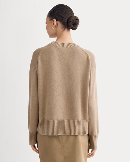 The Boxy Sweater in Everyday Cotton | Dark Heathered Camel