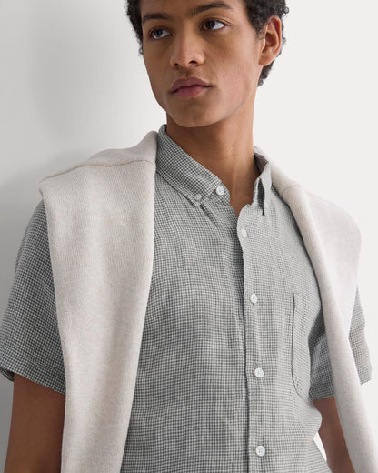 The Classic Short-Sleeve Shirt in Linen | Agave / Bone