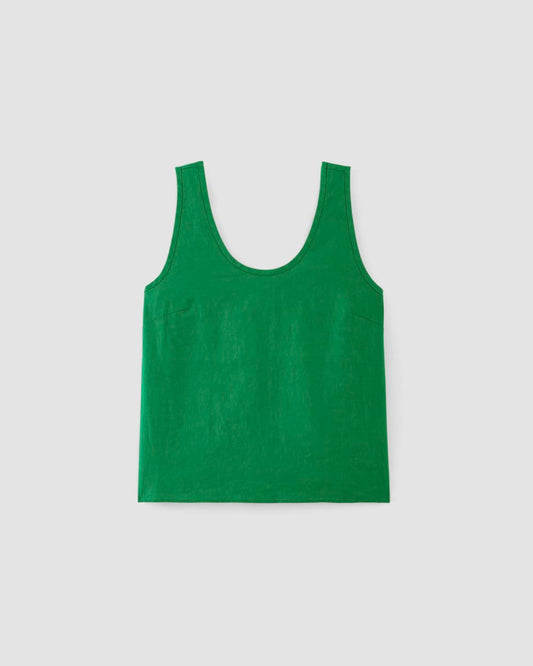 The Scoop Tank in Linen | Grass Green