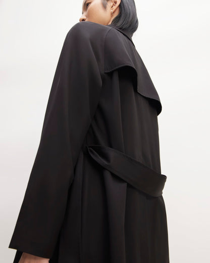 The Italian Wool Modern Trench | Black
