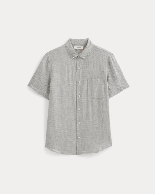 The Classic Short-Sleeve Shirt in Linen | Agave / Bone