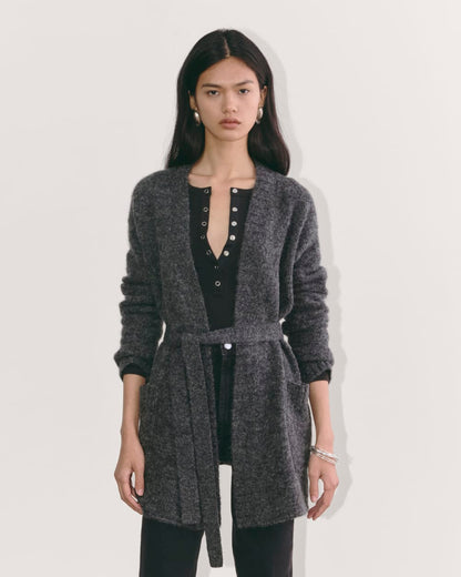 The Robe Cardigan in Alpaca | Dark Charcoal