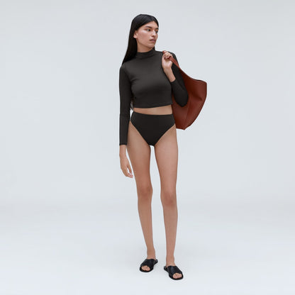 The High-Rise Cheeky Bikini Bottom | Black