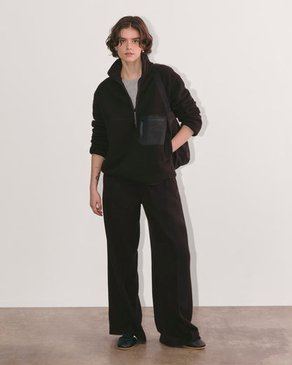 The ReNew Fleece Oversized Half-Zip | Black