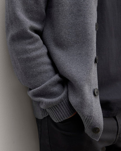 The Classic Cardigan in Everyday Cotton | Heathered Charcoal