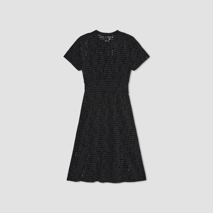 The Eyelet Waisted Dress | Black