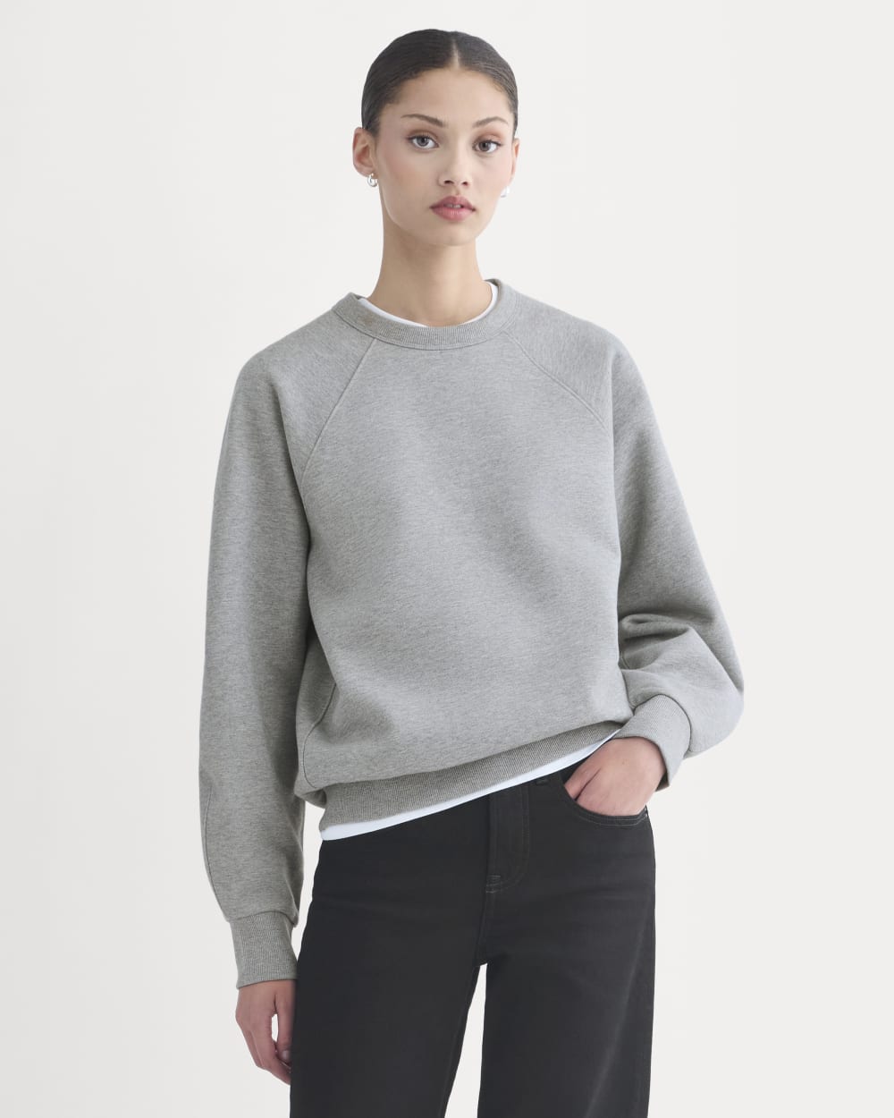 Luxe Fleece Raglan Crewneck | Vintage Heather Grey