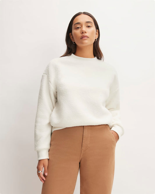 The ReNew Fleece Oversized Crew | Bone